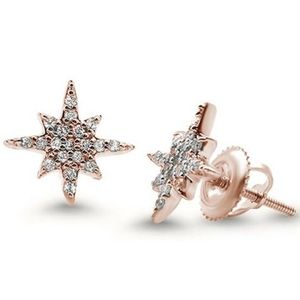 .18ct 14kt rose gold diamond  trendy starburst stu